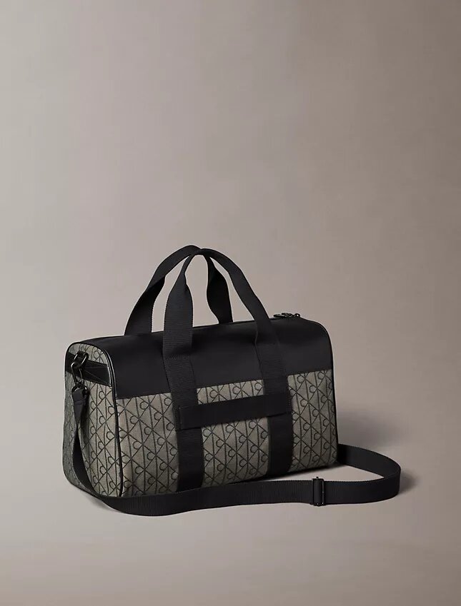 Borsa da viaggio in jacquard con emblema Borsa da viaggio in jacquard con emblema
