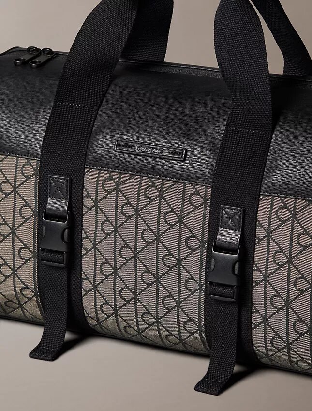 Borsa da viaggio in jacquard con emblema Borsa da viaggio in jacquard con emblema