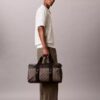 Borsa da viaggio in jacquard con emblema Borsa da viaggio in jacquard con emblema