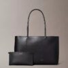 Borsa tote con logo Emblem traforato Borsa tote con logo Emblem traforato