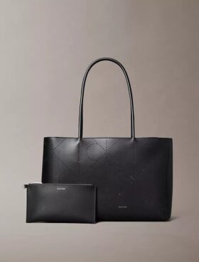 Borsa tote con logo Emblem traforato