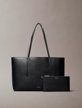 Borsa tote con logo laminato