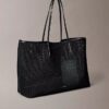 Borsa tote grande in rete con logo
