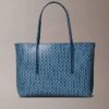 Borsa tote piccola con logo emblema su tutta la superficie e tasca interna Borsa tote piccola con logo emblema su tutta la superficie e tasca interna