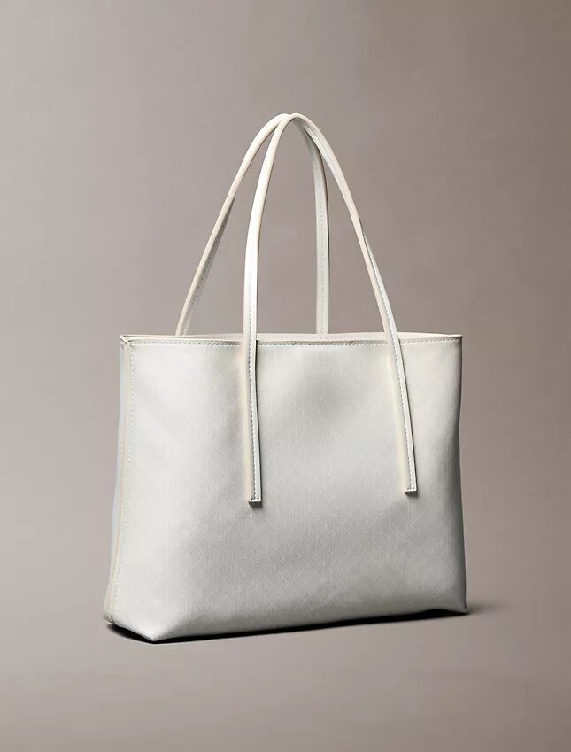 Borsa tote piccola con logo emblema su tutta la superficie e tasca interna Borsa tote piccola con logo emblema su tutta la superficie e tasca interna