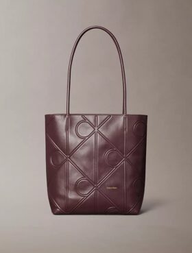 Borsa tote piccola con logo in rilievo