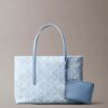 Borsa tote piccola in Denim con logo Emblem su tutta la superficie Borsa tote piccola in Denim con logo Emblem su tutta la superficie