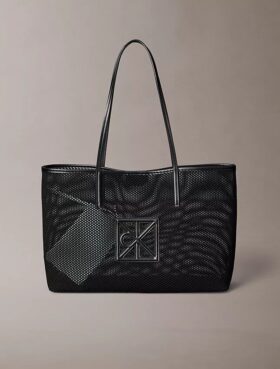 Borsa tote piccola in rete con logo