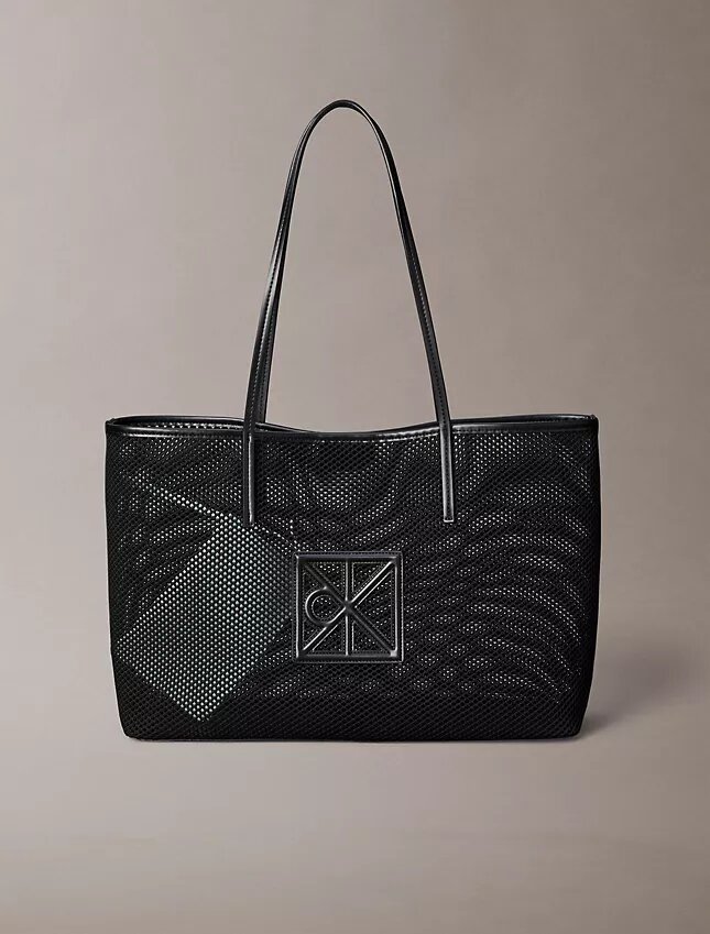 Borsa tote piccola in rete con logo Borsa tote piccola in rete con logo