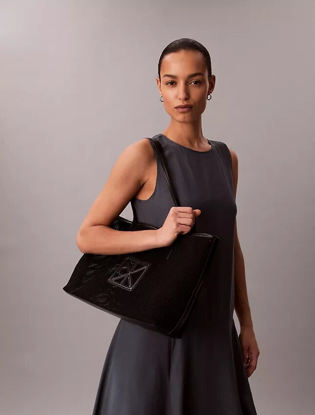 Borsa tote piccola in rete con logo Borsa tote piccola in rete con logo