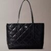 Borsa tote piccola trapuntata con logo Borsa tote piccola trapuntata con logo