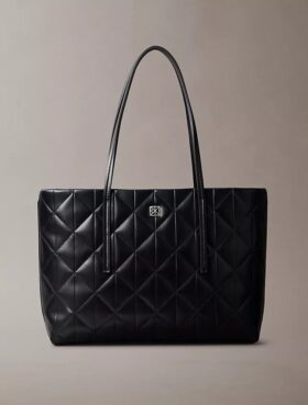 Borsa tote piccola trapuntata con logo