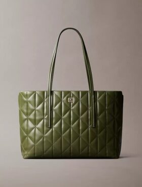 Borsa tote piccola trapuntata con logo