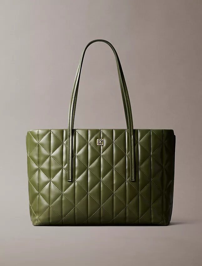 Borsa tote piccola trapuntata con logo Borsa tote piccola trapuntata con logo