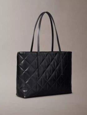Borsa tote piccola trapuntata con logo
