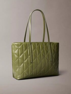 Borsa tote piccola trapuntata con logo