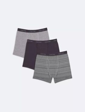 Boxer aderenti in cotone Cotton Stretch con logo per bambini, confezione da 2