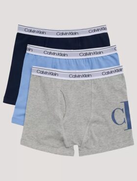 Boxer aderenti in cotone Cotton Stretch con Monogram per bambini, confezione da 3