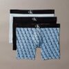Boxer aderenti in cotone Cotton Stretch con monogramma grafico, confezione da 3 Boxer aderenti in cotone Cotton Stretch con monogramma grafico, confezione da 3