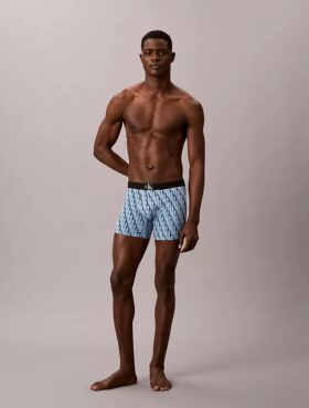 Boxer aderenti in cotone Cotton Stretch con monogramma grafico, confezione da 3