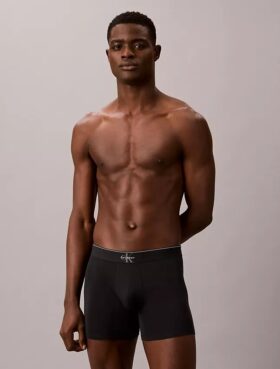 Boxer aderenti in cotone Cotton Stretch con monogramma grafico, confezione da 3