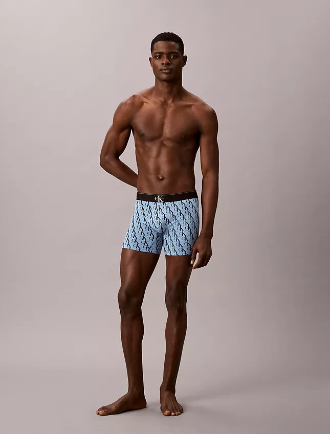 Boxer aderenti in cotone Cotton Stretch con monogramma grafico, confezione da 3 Boxer aderenti in cotone Cotton Stretch con monogramma grafico, confezione da 3