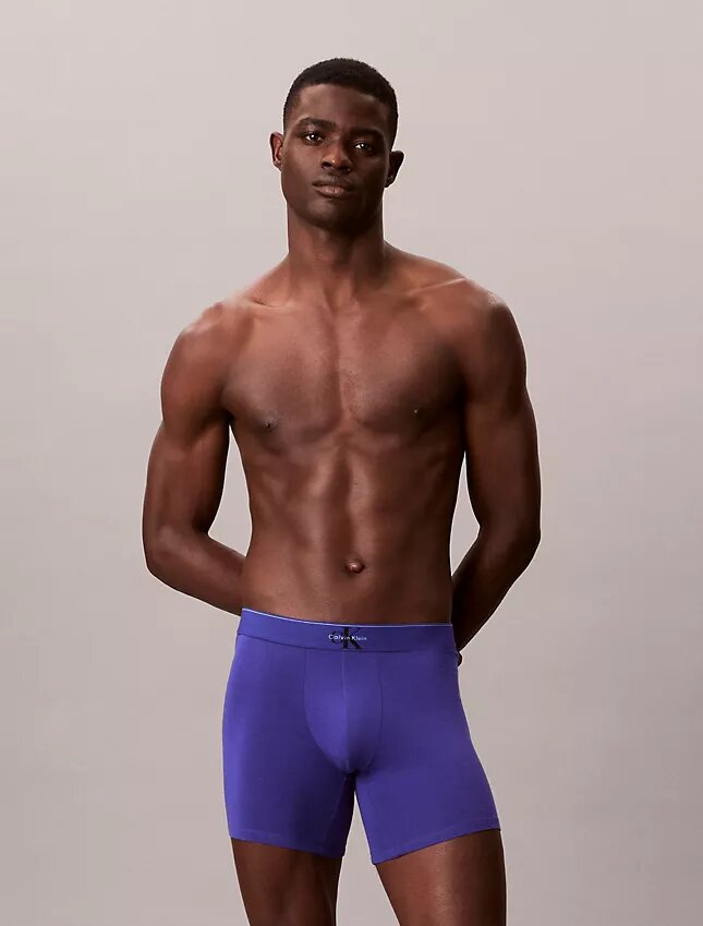 Boxer aderenti in cotone Cotton Stretch con monogramma grafico, confezione da 3 Boxer aderenti in cotone Cotton Stretch con monogramma grafico, confezione da 3