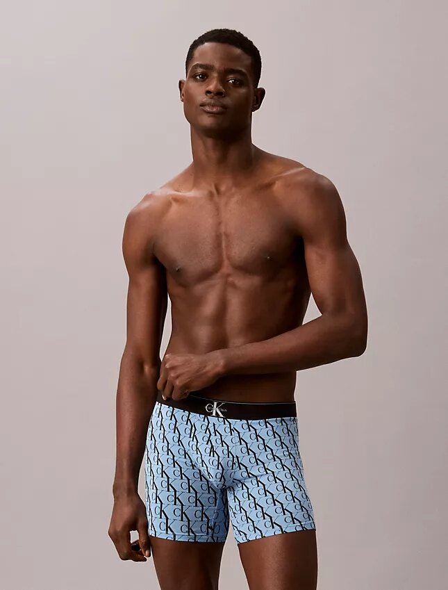 Boxer aderenti in cotone Cotton Stretch con monogramma grafico, confezione da 3 Boxer aderenti in cotone Cotton Stretch con monogramma grafico, confezione da 3
