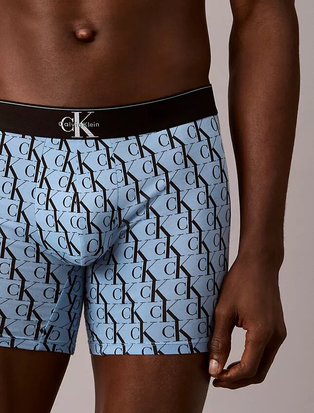 Boxer aderenti in cotone Cotton Stretch con monogramma grafico, confezione da 3 Boxer aderenti in cotone Cotton Stretch con monogramma grafico, confezione da 3