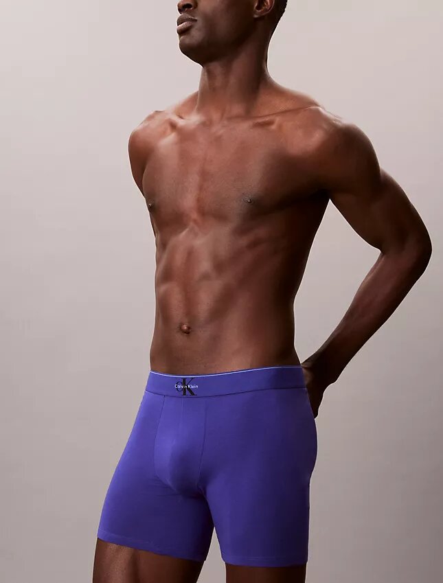 Boxer aderenti in cotone Cotton Stretch con monogramma grafico, confezione da 3 Boxer aderenti in cotone Cotton Stretch con monogramma grafico, confezione da 3