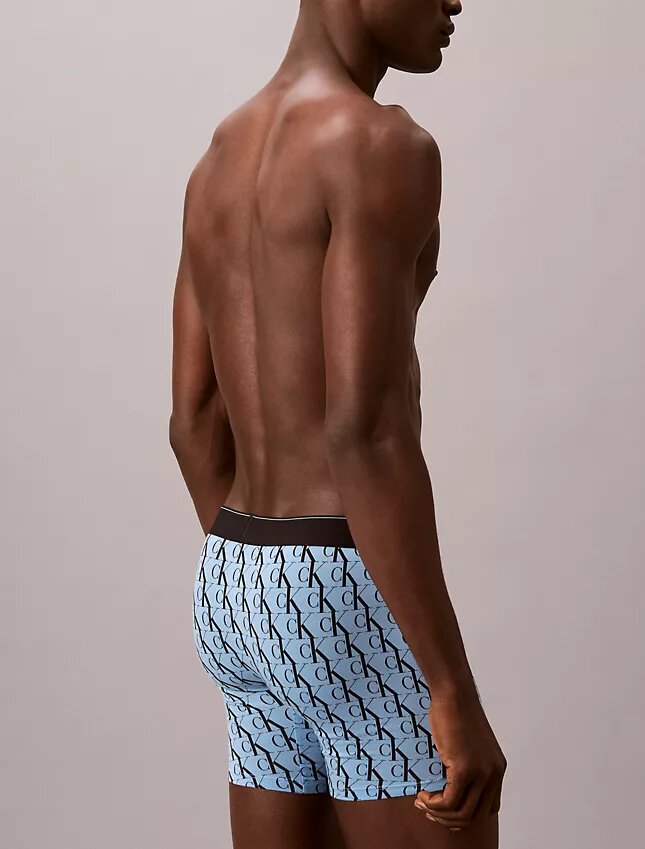 Boxer aderenti in cotone Cotton Stretch con monogramma grafico, confezione da 3 Boxer aderenti in cotone Cotton Stretch con monogramma grafico, confezione da 3