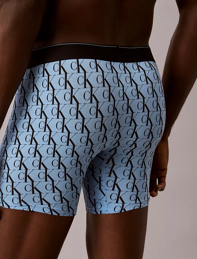 Boxer aderenti in cotone Cotton Stretch con monogramma grafico, confezione da 3 Boxer aderenti in cotone Cotton Stretch con monogramma grafico, confezione da 3