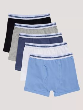 Boxer aderenti in cotone Cotton Stretch per bambini, confezione da 5