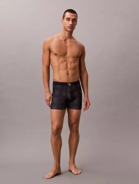Boxer aderenti in microfibra con monogramma grafico