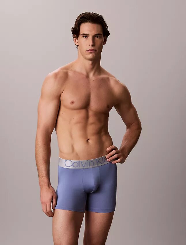 Boxer Brief in microfibra elasticizzata color acciaio Boxer Brief in microfibra elasticizzata color acciaio
