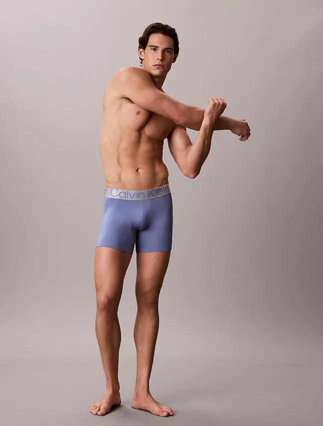 Boxer Brief in microfibra elasticizzata color acciaio Boxer Brief in microfibra elasticizzata color acciaio