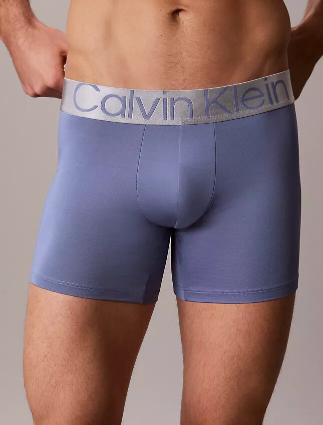 Boxer Brief in microfibra elasticizzata color acciaio Boxer Brief in microfibra elasticizzata color acciaio