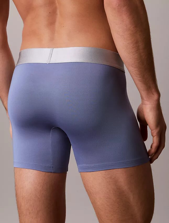 Boxer Brief in microfibra elasticizzata color acciaio Boxer Brief in microfibra elasticizzata color acciaio