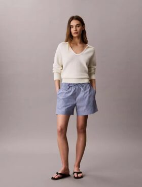 Boxer in popeline di cotone a righe