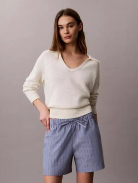 Boxer in popeline di cotone a righe