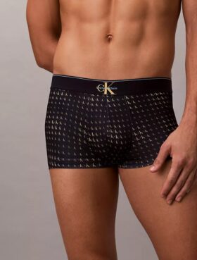 Boxer Low Rise Trunk in microfibra con grafica Monogram Boxer Low Rise Trunk in microfibra con grafica Monogram