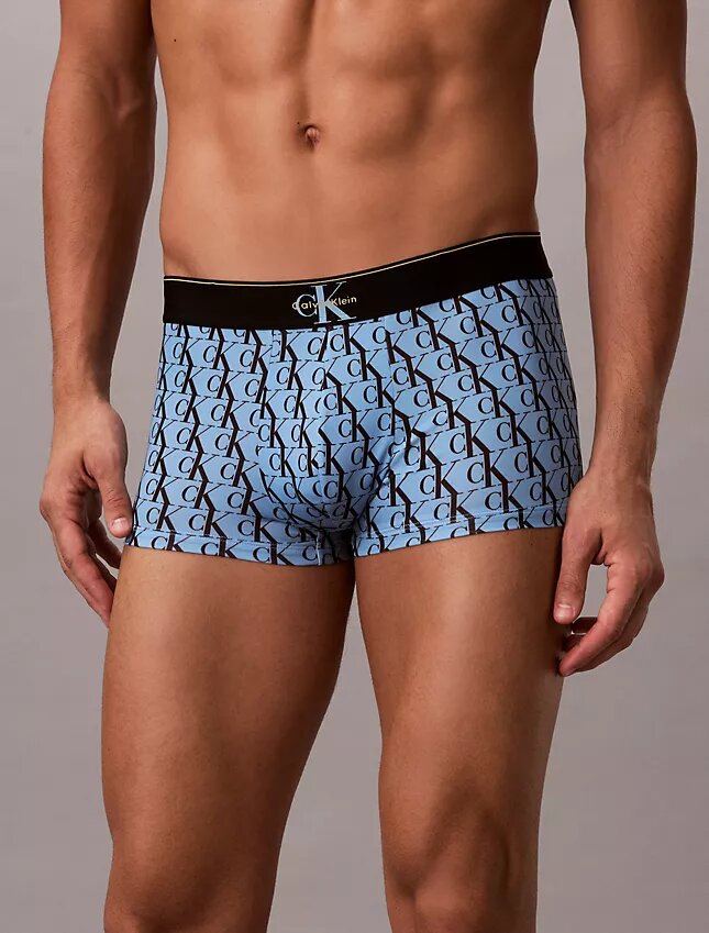 Boxer Low Rise Trunk in microfibra con grafica Monogram Boxer Low Rise Trunk in microfibra con grafica Monogram