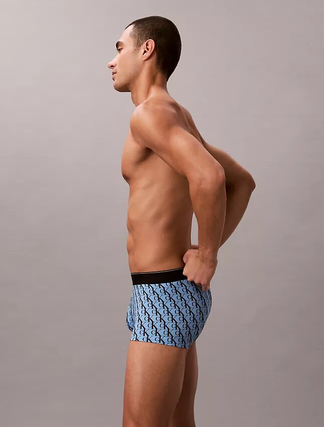 Boxer Low Rise Trunk in microfibra con grafica Monogram Boxer Low Rise Trunk in microfibra con grafica Monogram