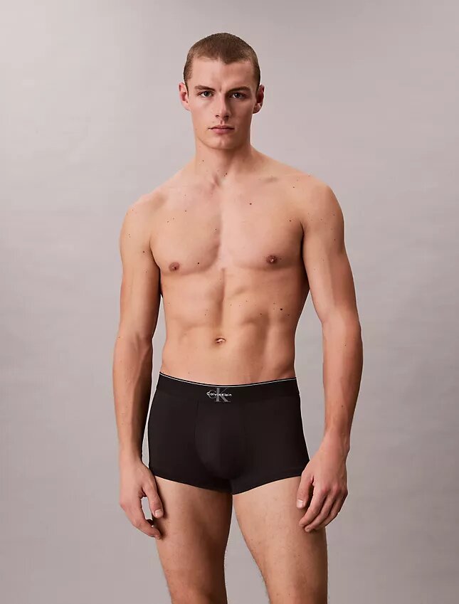 Boxer Low Rise Trunk in microfibra con grafica Monogram Boxer Low Rise Trunk in microfibra con grafica Monogram