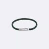 Bracciale in pelle con targhetta identificativa smussata