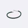 Bracciale in pelle con targhetta identificativa smussata