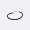 Bracciale in pelle con targhetta identificativa smussata