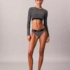 Bralette a maniche lunghe leggermente foderata in cotone e Modal Icon