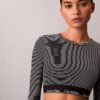 Bralette a maniche lunghe leggermente foderata in cotone e Modal Icon