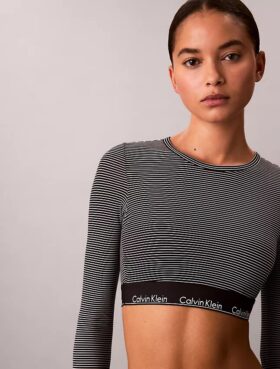 Bralette a maniche lunghe leggermente foderata in cotone e Modal Icon